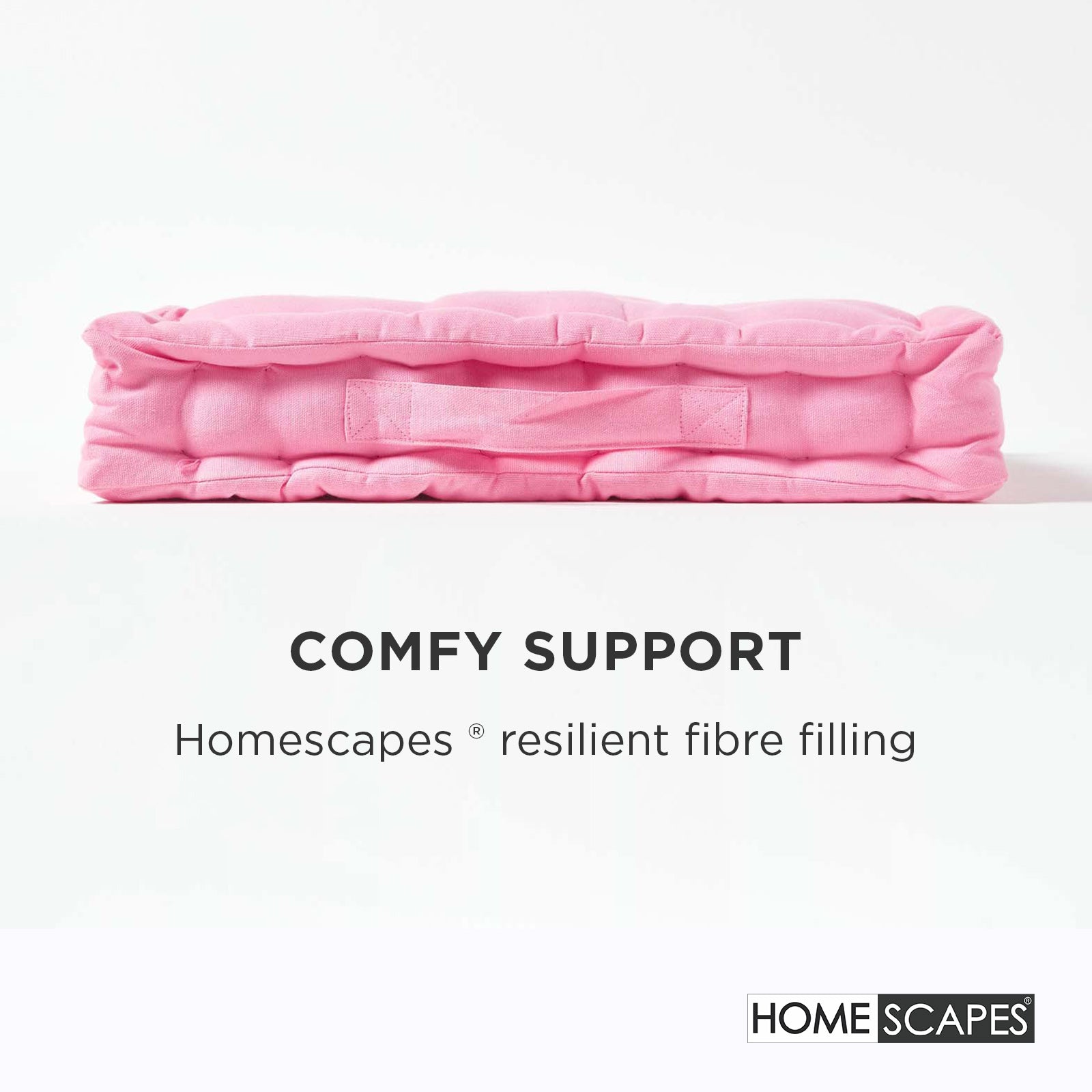 Cotton Plain Floor Cushion | 50cm x 50cm | Pink