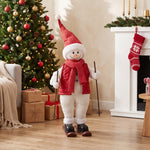 HOMCOM 2ft Christmas Singing Skiing Santa Claus With Ski Board And Poles