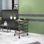 Storage Trolley Rolling Utility Cart With 4 Mesh Basket