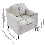 Contemporary Off-white Linen Armchair – Stylish Upholstered Single Sofa For Living Room