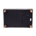 Buttoned Velvet Rectangular Ottoman Footstool With Gourd-shaped Legs