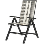 Outdoor Rattan Folding Chair, 5-position Backrest | Black