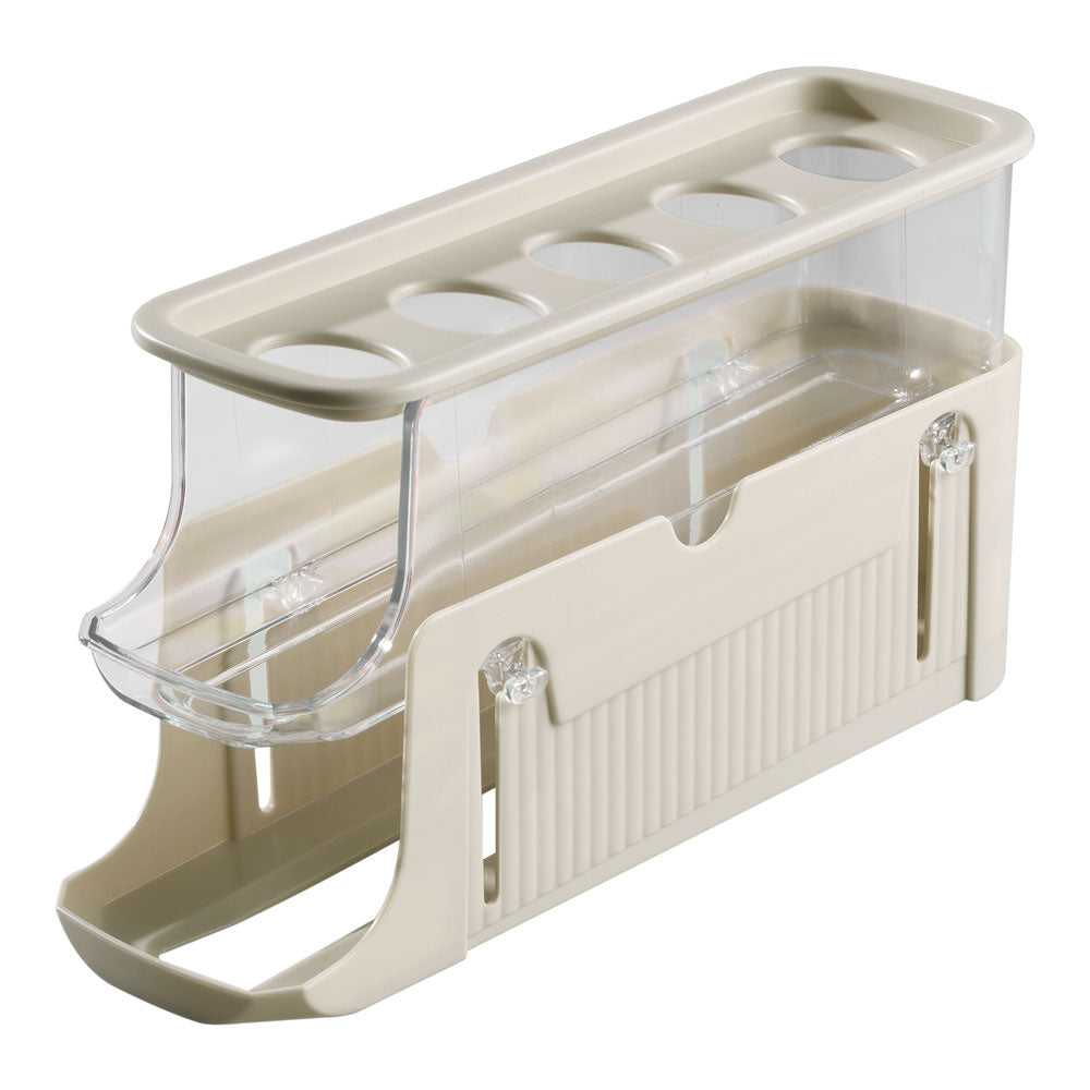 3-layer Expandable Scrolling Egg Holder Storage Rack | Cream