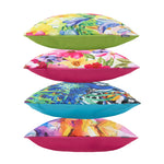 Floral Indoor Outdoor Cushion Set Of 4 Water Resistant Cushions