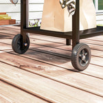 Bbq Trolley W/ Foldable Side Table, Movable Pizza Table