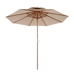 2.7m Double Tier Patio Umbrella Sunshade Parasol | Beige