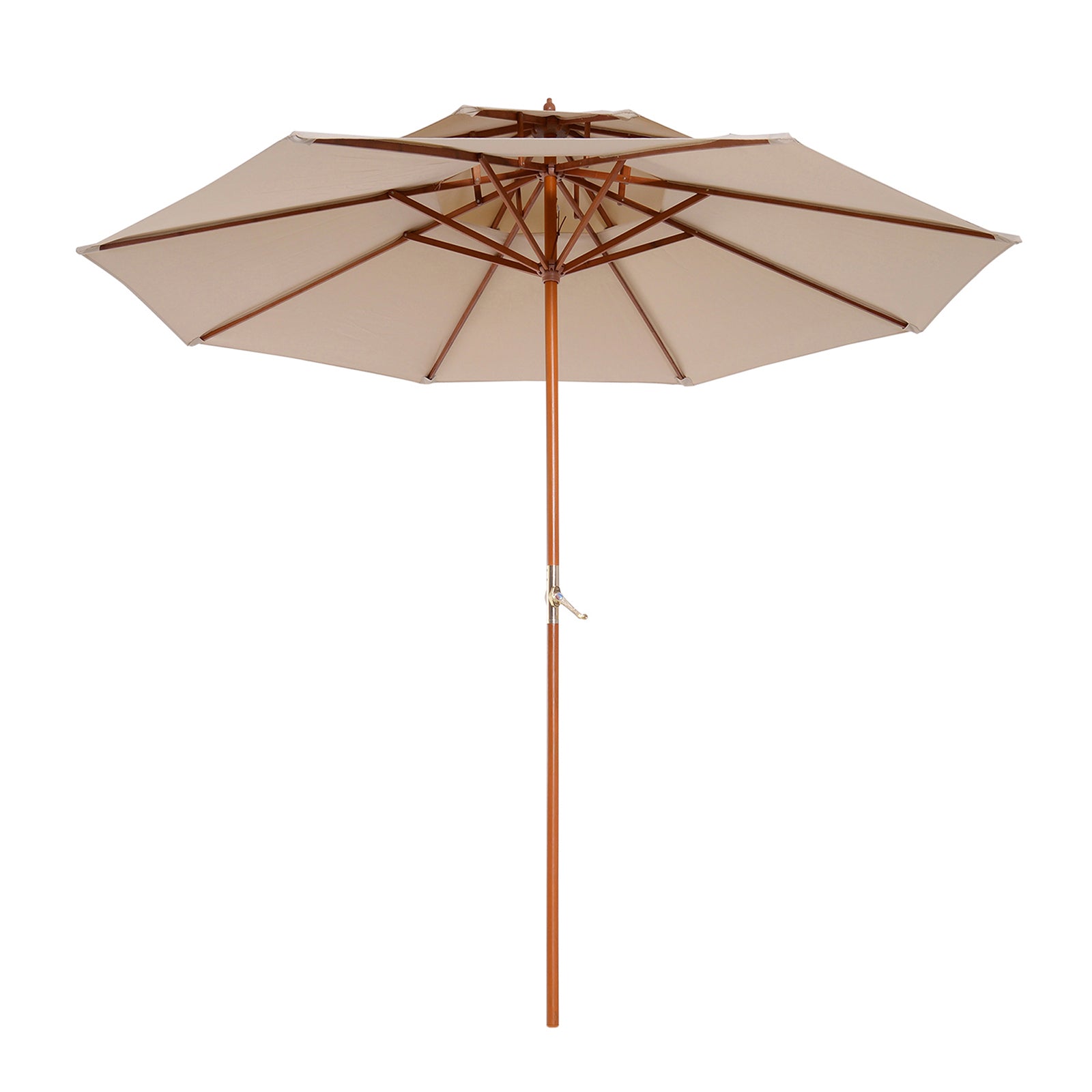 2.7m Double Tier Patio Umbrella Sunshade Parasol | Beige