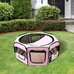 Fabric Pet Puppy Dog Cat Rabbit Pig Guinea Playpen Play Pen Run | Pink