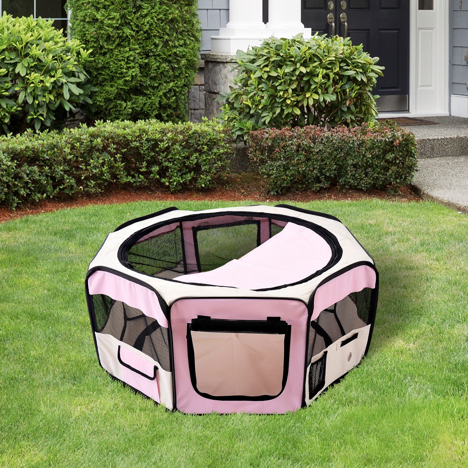 Fabric Pet Puppy Dog Cat Rabbit Pig Guinea Playpen Play Pen Run | Pink