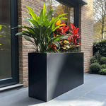 Long Zinc Galvanised Tall Trough Planter | 90cm x 30cm x 60cm | Matte Black