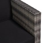 3pcs Patio Rattan Sofa Garden Furniture Set W/ Cushions | Gray