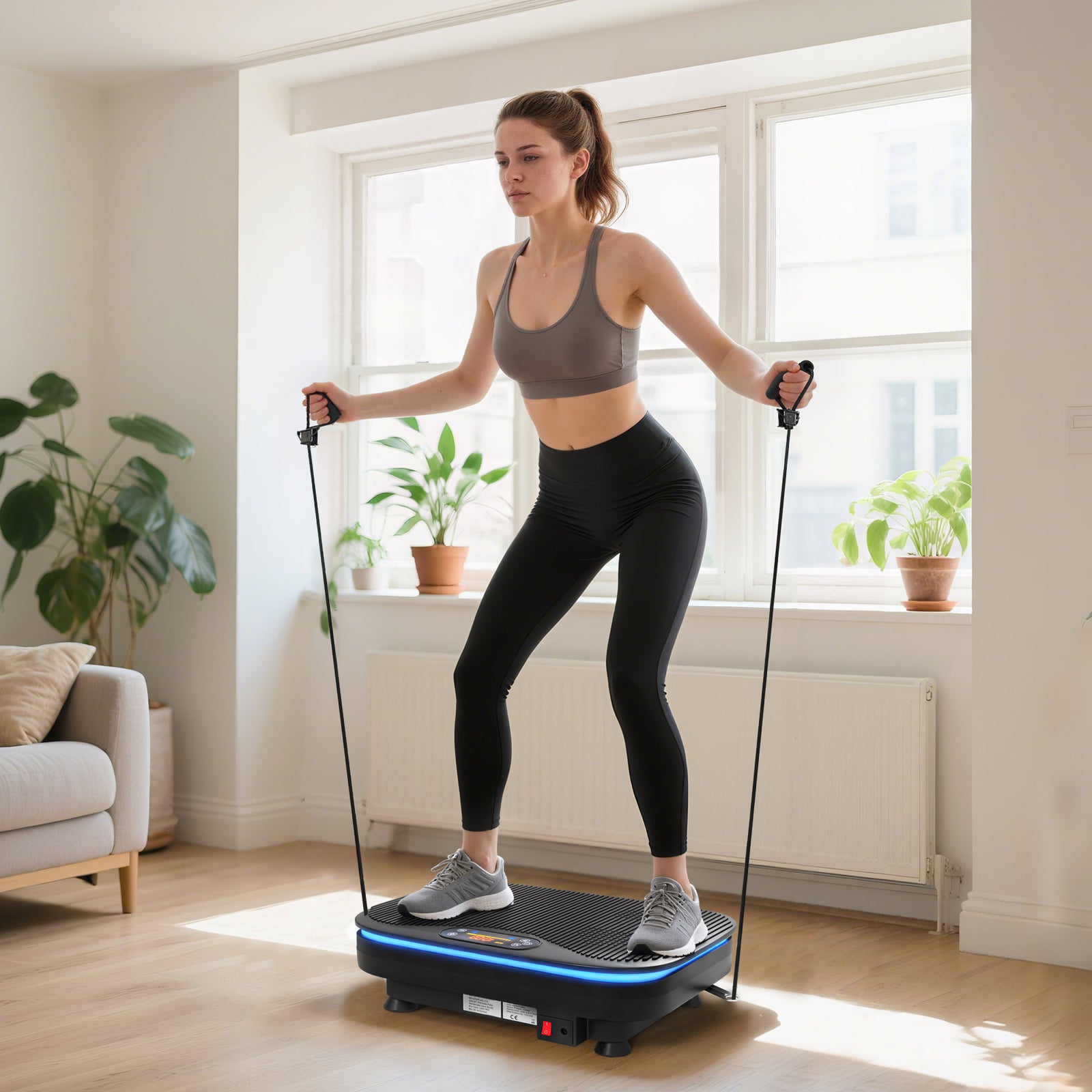SPORTNOW Vibration Plate Exercise Machine With Cool Lights