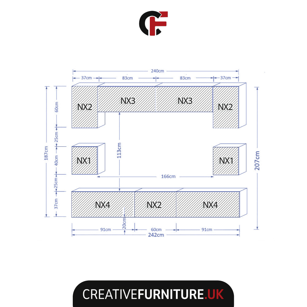 Panorama Wall Tv Unit | Dark Grey