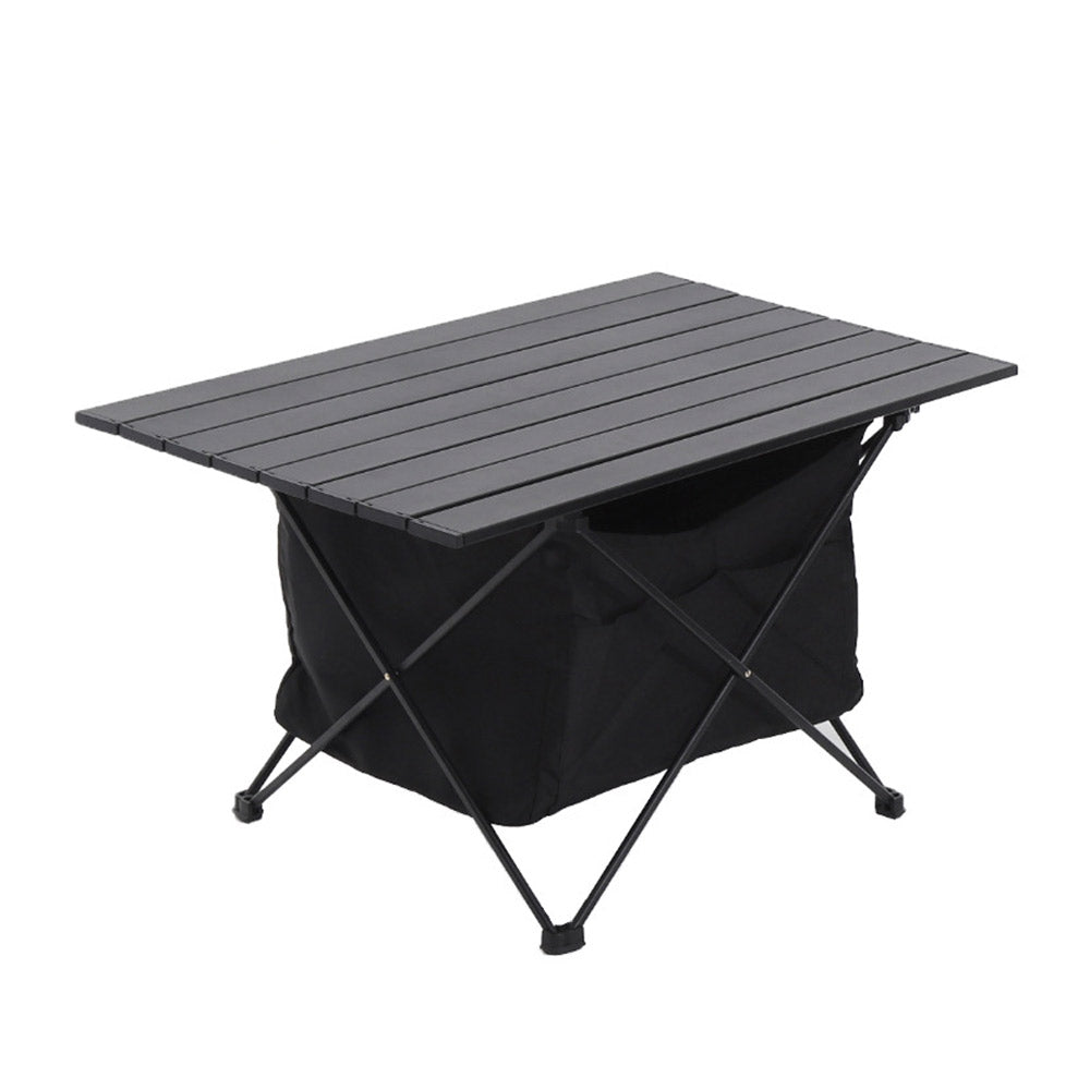 Aluminium Ptotable Roll-top Camp Table With Storage Basket
