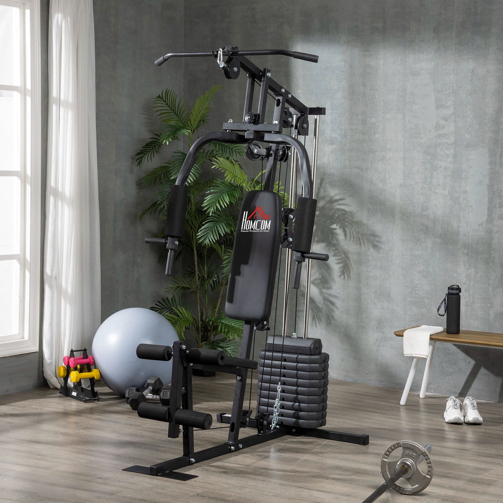 Home Gym Machine With 45kg Weight Stack | Black