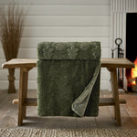 Soft Faux Fur Throw Winter Forest | 130cm x 150cm | Green