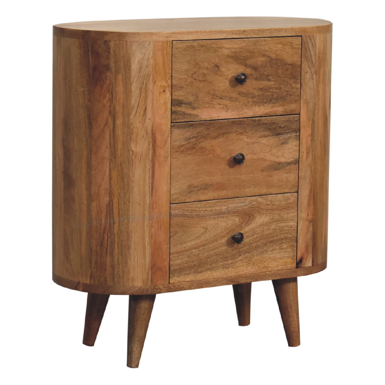 Artisan Furniture Solid Mango Wood Mini Oak-ish Cabinet