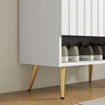Shoe Storage Cabinet With Beadboard Doors For 15 Pairs | One Size | White