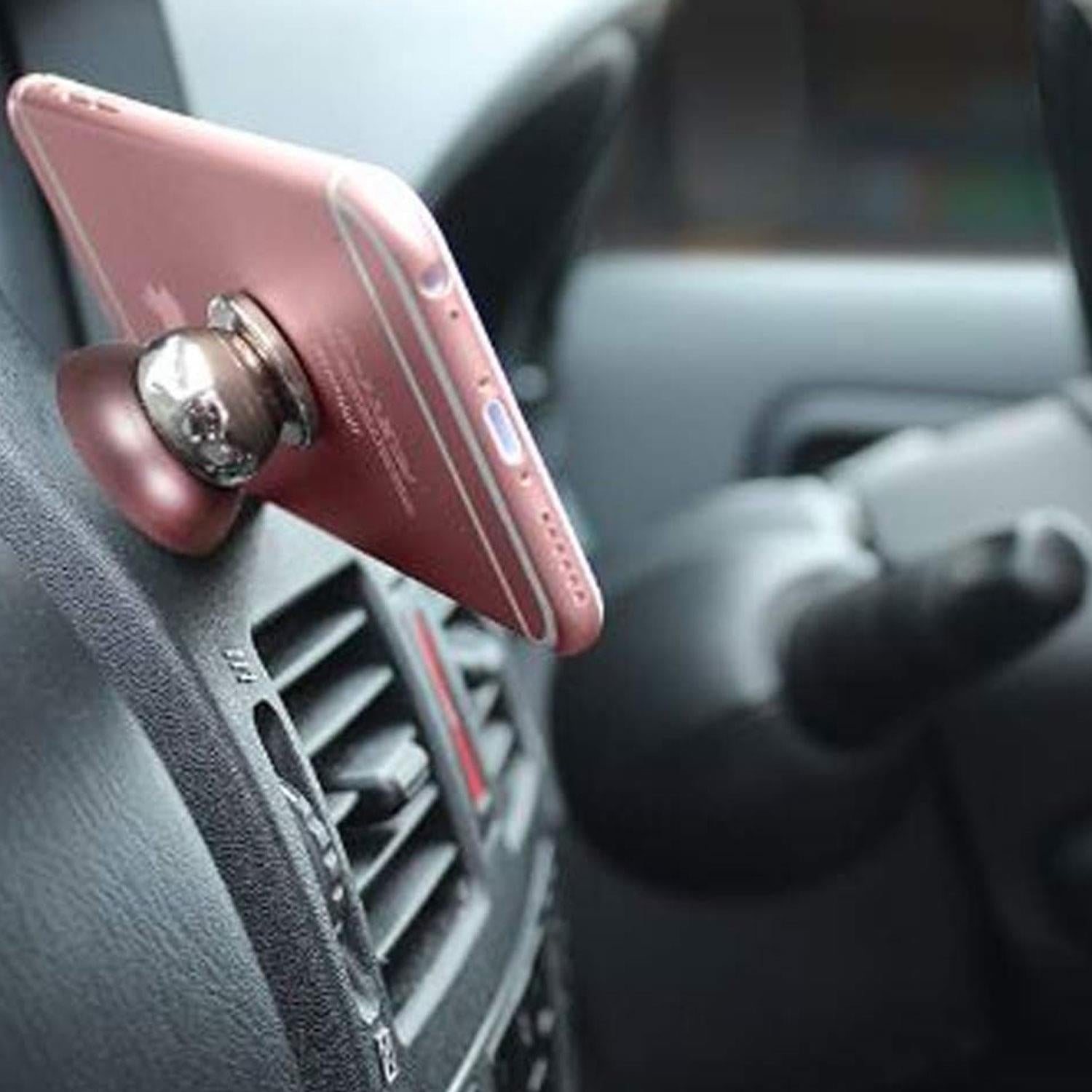 Universal Magnetic Car Mount Phone Holder For Smartphone, Rose Gold