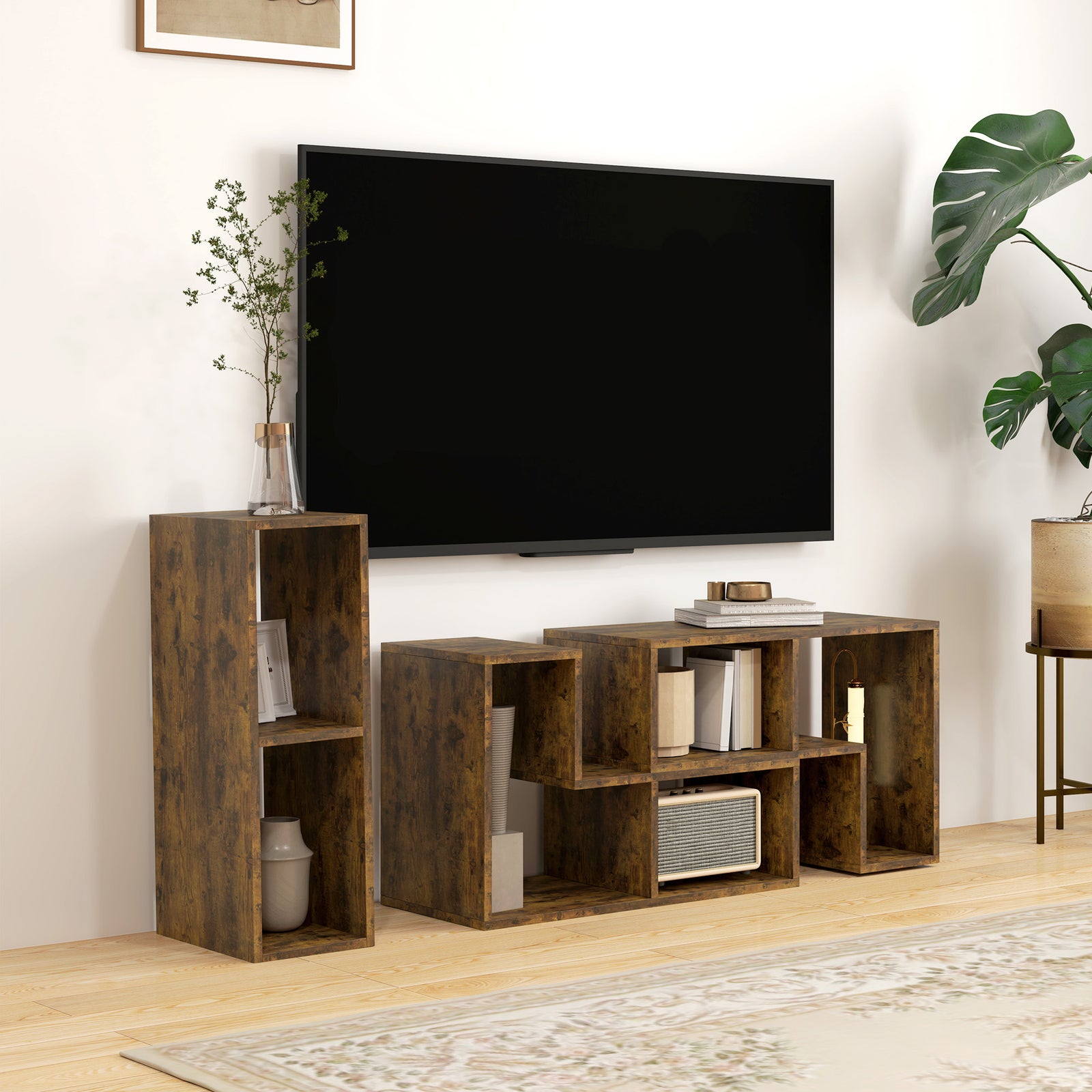 Tv Unit For Tvs Up To 75 Inches, Free Combination Tv Stand | Brown