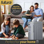 Oil Filled Radiator Portable Electric Room Oil Heater 3 Heat Settings | 2000w | Grey