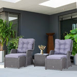 Sofa Chair & Stool Table Set Wicker Furniture