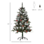 4ft Artificial Snow Dipped Christmas Tree Xmas Holiday Pencil Tree Green | 4ft | Multi Colour