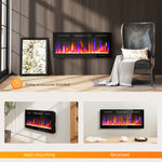 42" Wall Electric Fireplace, Slim Electric Fire, 1800w, Black