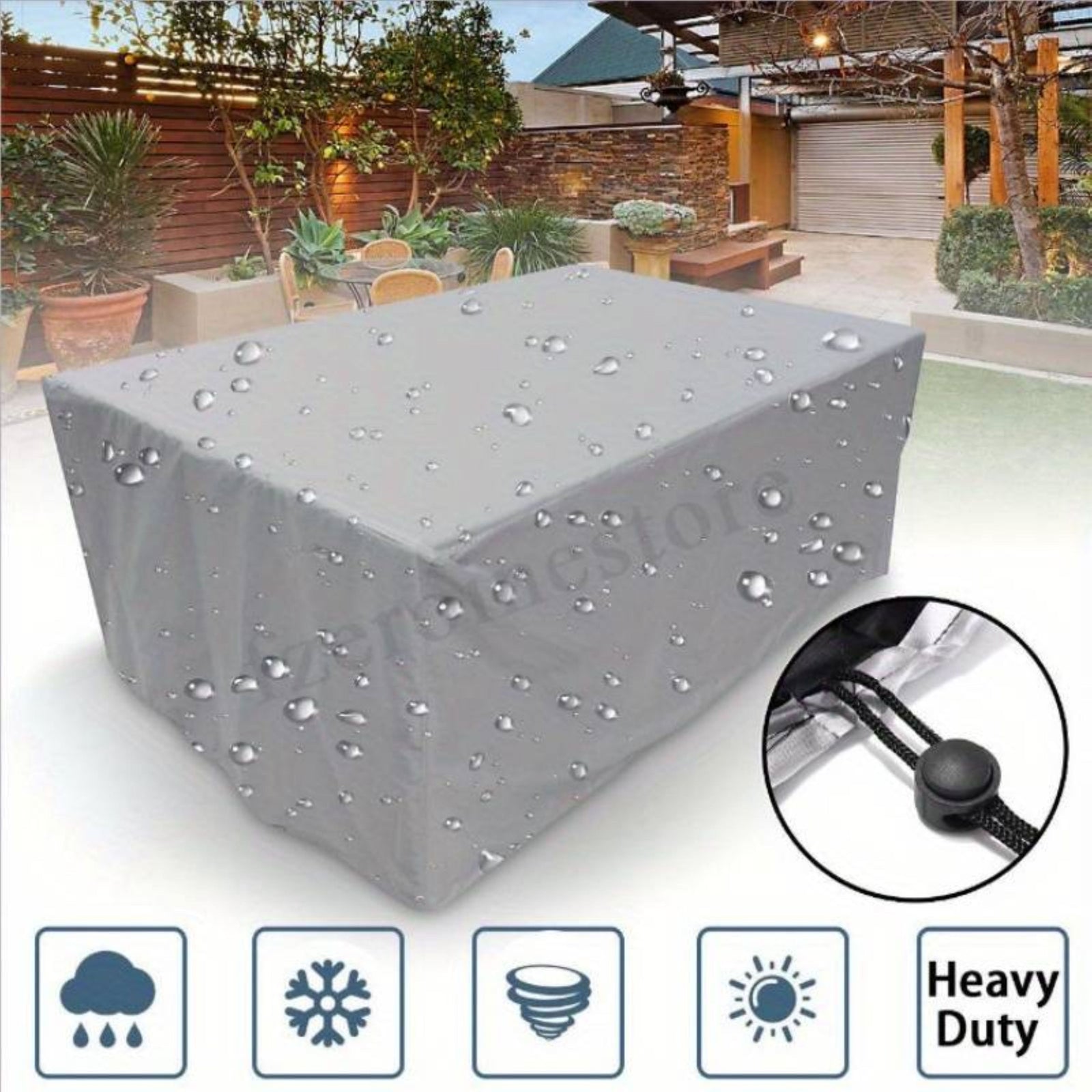 Premium Guard Waterproof Cover For 4-piece Rattan Furniture Set | 120cm X 120cm | Grey