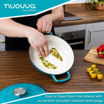 Shallow Cast Iron Casserole With Lid - 2.3-quart (26 Cm) | Teal