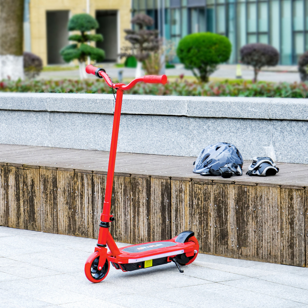 Electric Scooter For Ages 6-14, With Colourful Light | Red