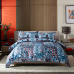Printed 200 Thread Count Reversible Cotton Rich Jaipur Duvet Cover Set | Single | Blue