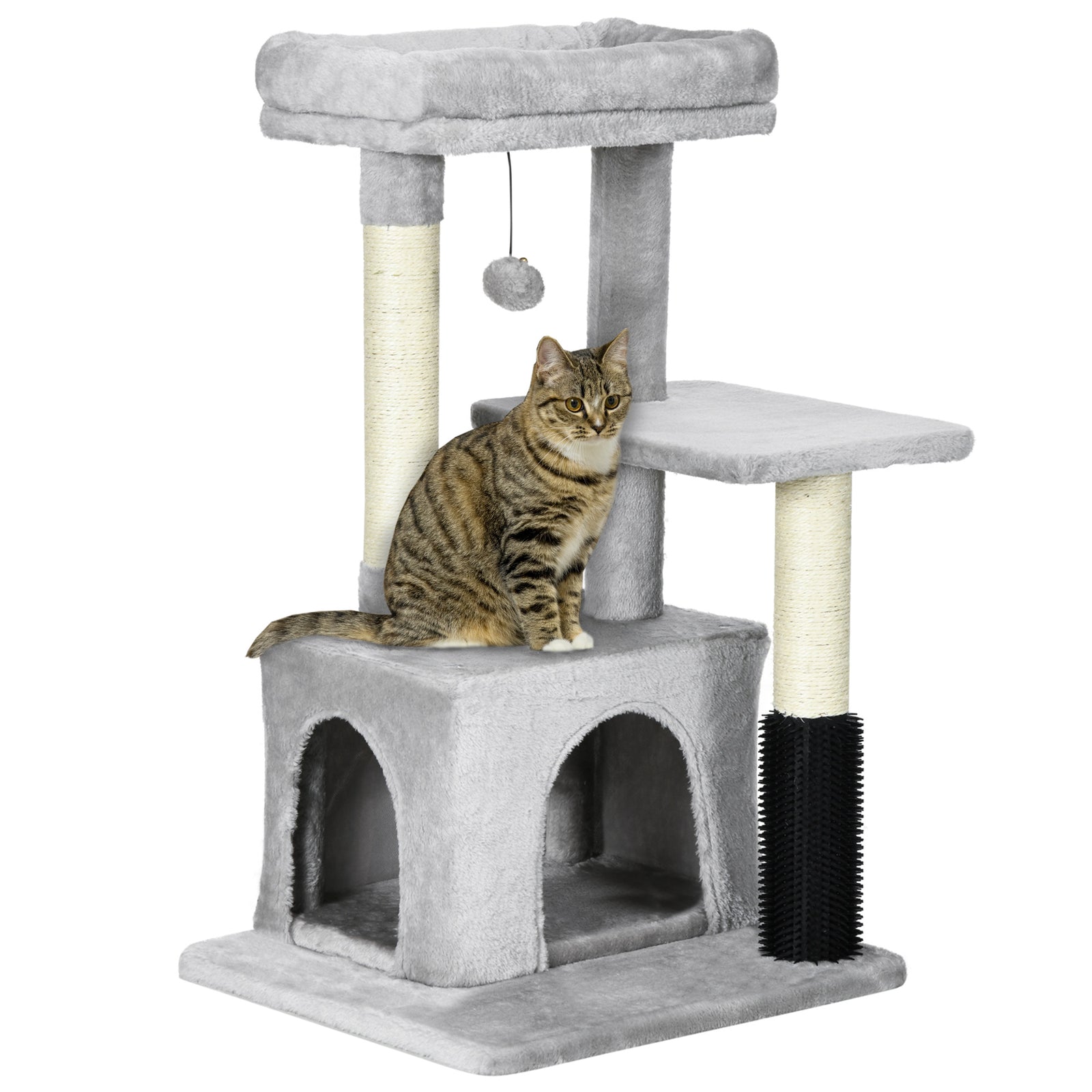 Cat Tree Climbing Activity Center W/ Scratching Massage Toy Hanging Ball