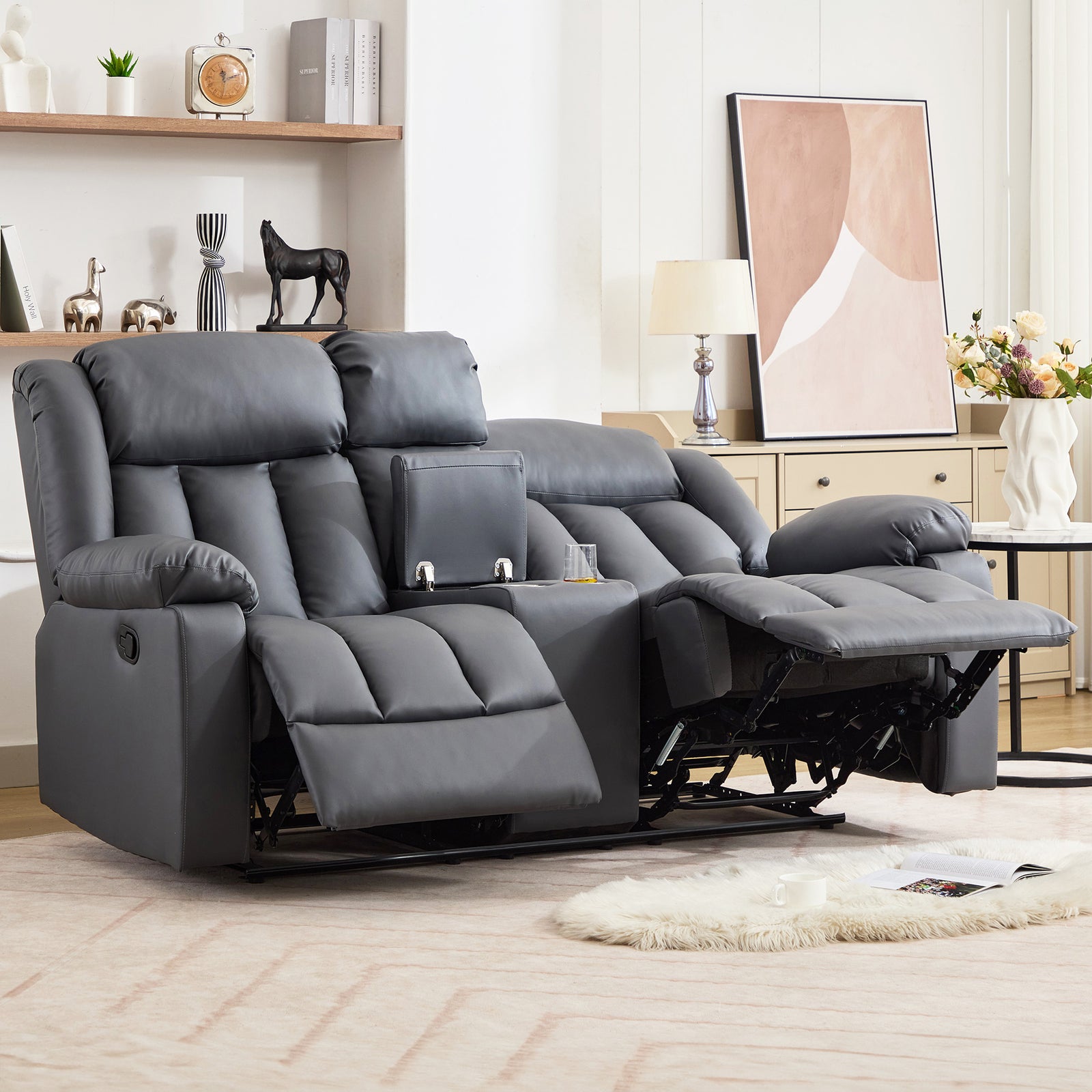 Sheridan 2 Seat Manual Recliner Sofa With Central Console