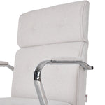 Ergonomic White Chenille Office Chair – Modern Design, 360° Swivel, Adjustable Height, Recline 15°