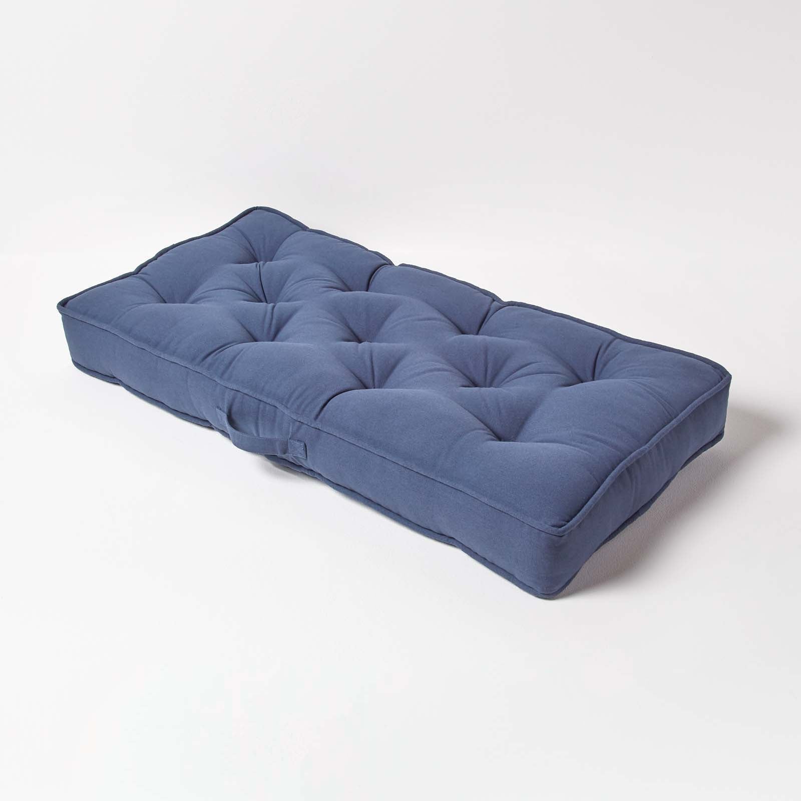 Cotton 2 Seater Booster Cushion | 50cm x 100cm | Navy Blue