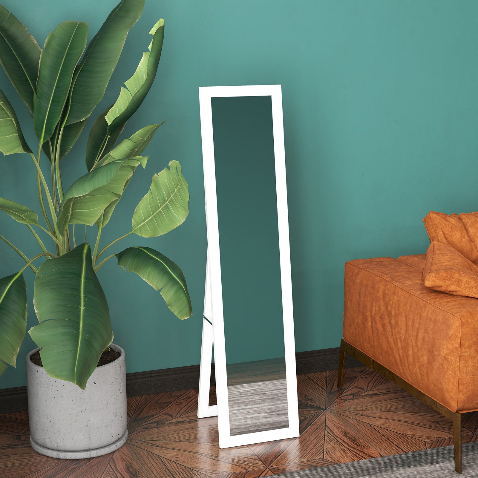 Full Length Mirror Farmhouse Wall Mirror Hanging | One Size | White