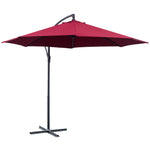 3m Garden Banana Parasol W/ Crank Handle | Red