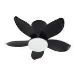 5-blade Ceiling Fan Light With 6-speed Reversible Motor, App & Remote | Black