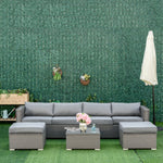 5 Pcs Pe Rattan Corner Sofa Set W/ Cushions