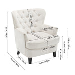 Breeins Modern Linen Upholstered Tufted Accent Chair Armchair