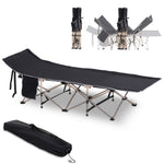 Single Person Folding Camping Cot Portable Camp Sleeping Bed | Black