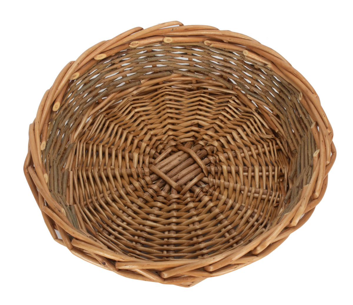 Wicker Unpeeled Willow Round Tray | Large | Brown
