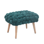 Cushla Bubbly Velvet Small Footstool | Dark Green