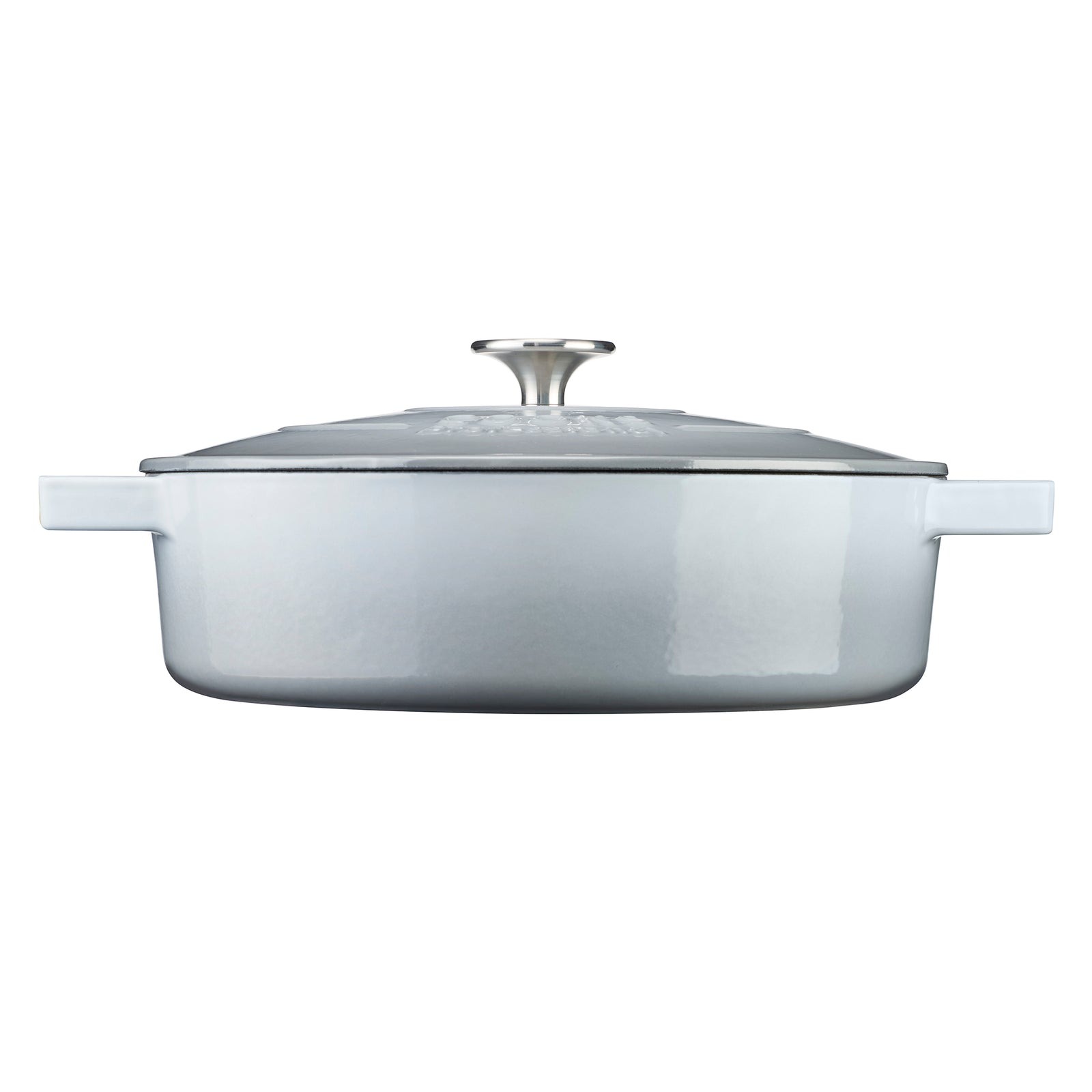 Cast Iron Casserole Set Of 2 26cm & 28cm / 4.3l & 5.8l Dishes Oven Proof Enamelled Cast Iron Pans With Lids | Gray