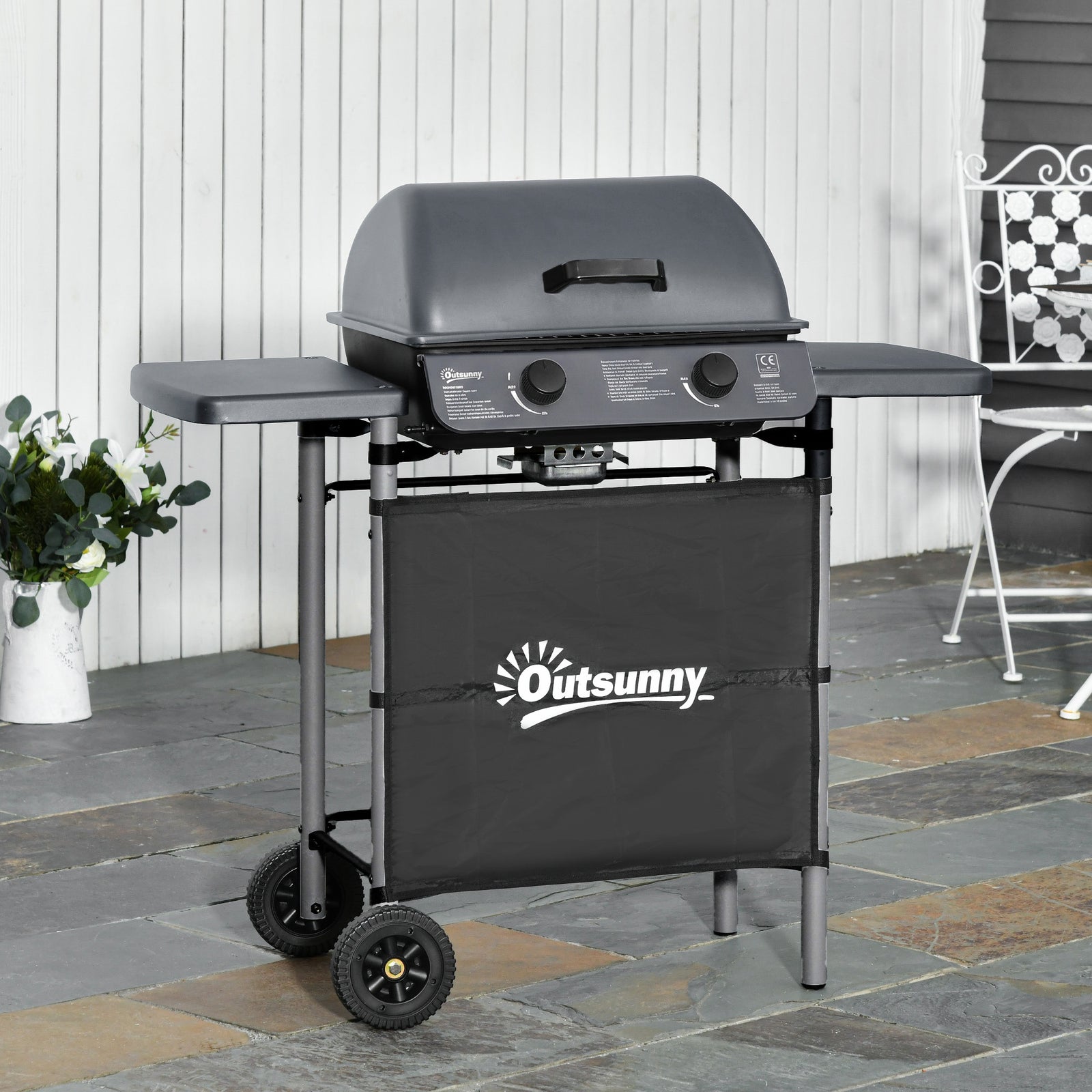 Propane Gas Barbecue Grill 2 Burner Cooking Bbq 5.6 Kw