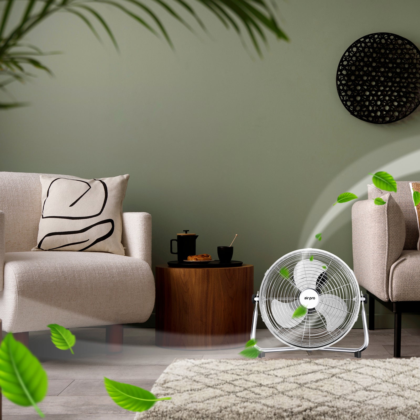 Air Pro 14/16/20" Circular Floor Fan - Powerful Air Cooling Fan With 3 Speed Settings
