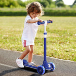 Kids 3 Wheel Scooter For 2-6 Years Old W/ Adjustable Height | Blue