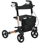 4 Wheel Rollator Walker With Seat And Bags Adjustable | One Size | Gold