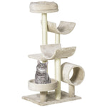 Cat Tree For Indoor Cats With Scratching Post Perch Tunnel Beige